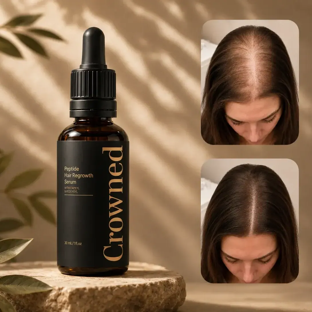 Crowned Peptide Hair Regrowth Serum bottle