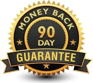 90-day money-back guarantee seal